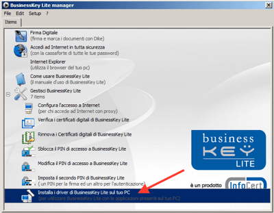 Installazione drivers Business Key